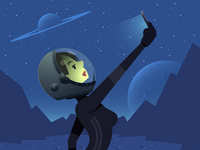 Space Selfie astronaut exoplanet moon selfie space