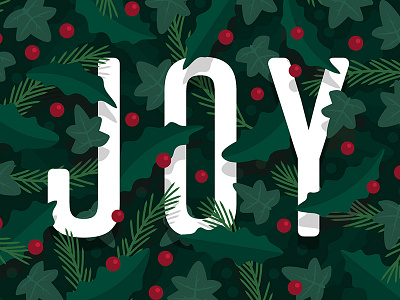 Joy christmas design foliage holiday card holidays joy typography vector