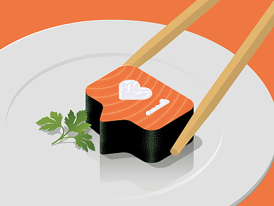 Sushi chopsticks dining food instagram japan parsley vector
