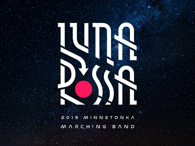 Luna Rossa hand lettering logotype typography