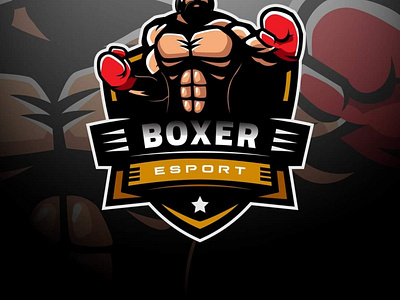 mascot boxer. 3d branding graphic design logo