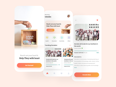 Charity App design mobile mockup ui ui kit