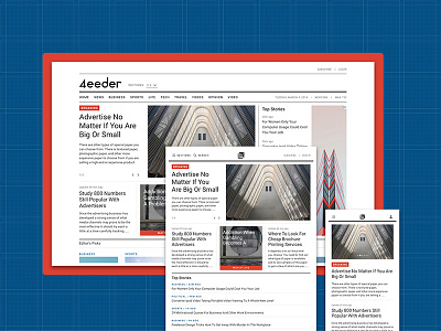 4eeder V2 Landing 01 adobe xd blog editorial landing layouts news publication ui ui kit web webdesign website