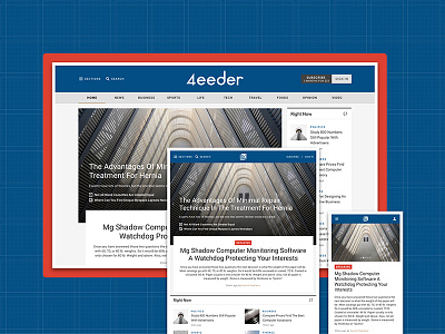 4eeder V2 Landing 02 adobe xd blog editorial landing layouts news publication ui ui kit web webdesign website