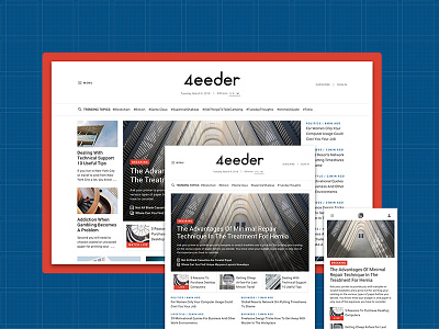 4eeder V2 Landing 03 adobe xd blog editorial landing layouts news publication ui ui kit web webdesign website