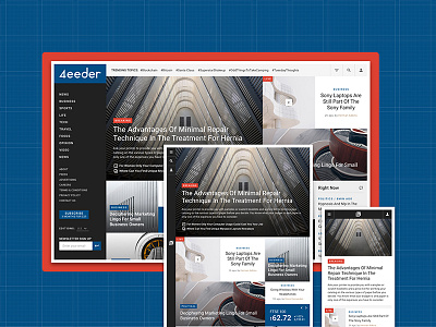 4eeder V2 Landing 06 adobe xd blog editorial landing layouts news publication ui ui kit web webdesign website
