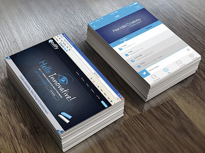 Business Card Web and App Screen business card web
