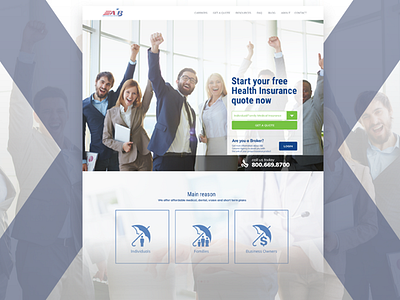 Landing Page for Health Insurance health insurance landing page ui ux web