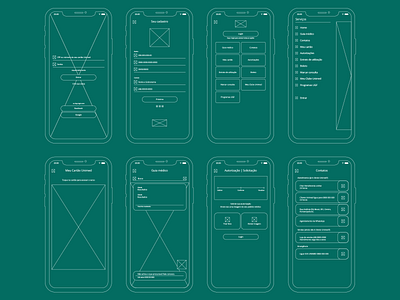 Wireframes APP Unimed Florianópolis app app design design mobile ui ux wireframe