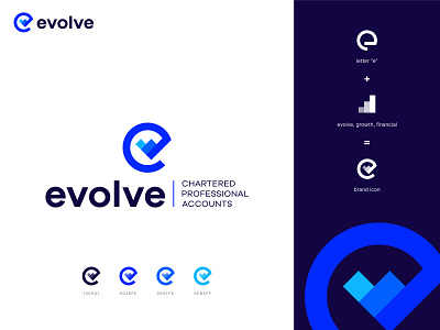 Evolve CPAs accountant accounting app icons branding brandmark consulting debut design e evolve financial growth icon logo logo design