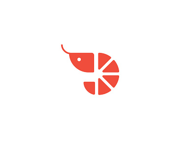 Prawn brandmark icon logo prawn seafood symbol