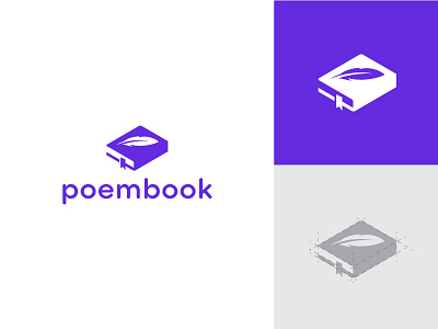 Poembook book brandmark debut design icon logo peom portal