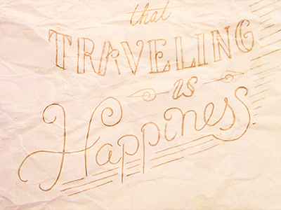 Traveling is happiness hand drawn type hand lettering lettering