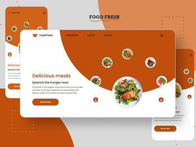 Food Fresh Desktop and Mobile Landing Page.