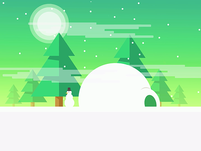 Snowman in the forest flat snowman vector