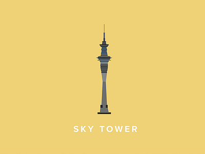 Auckland Sky Tower Icon art auckland flat icon illustration new zealand sky tower vector