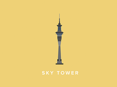 Auckland Sky Tower Icon art auckland flat icon illustration new zealand sky tower vector