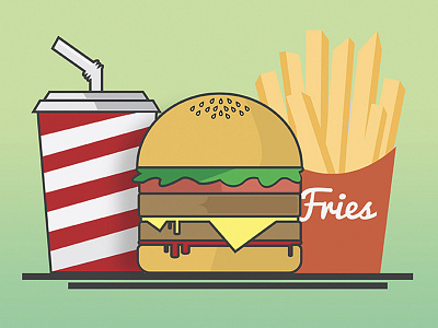 Burger and fries adobe illustrator burger burger and fries food fries logo