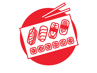 Japan love - sushi food icon illustraion japan japan flag japanese flag japanese food logo minimalist sushi sushi logo sushi roll