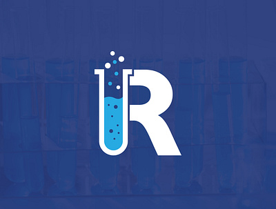 R Lab Logo Symbol branding chemistry icon lettering logo logo design mark r lab r test tube logo science lab sign symbol test tube