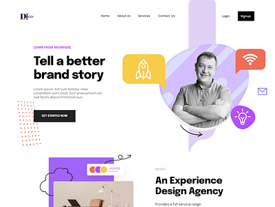 Design Agency - Landing Page Illustration abstract abstract design best designer brand identity branding design design agency design services design website designing company graphic design illustration landing page ui web design website design