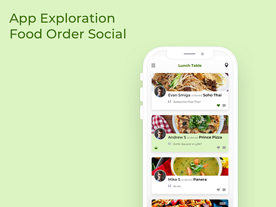 App Exploration - Food Ordering Social App app design dvait studio flat india ui ux