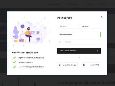 Get started screen with Signup/Login | Screen #02 app contact design facebook landing page login login box login design login form login page logo onboarding onboarding flow onboarding screen sign in signup signup form signup page website