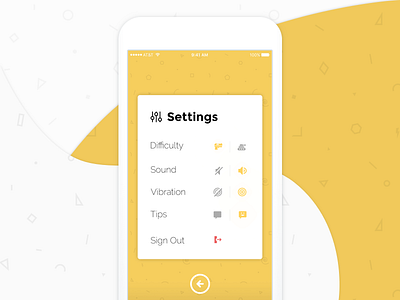 #DailyUI 6 / Settings