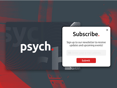 #DailyUI 8 / Subscribe black daily ui dailyui events newsletter psych red subscribe www.dailyui.co