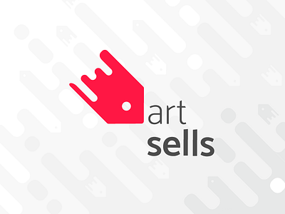 "Art sells" logo design art branding bucket logo paint price red sells tag