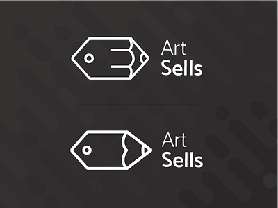 "Art Sells" unused logo design art branding logo painting pencil price rejected sells tag unused