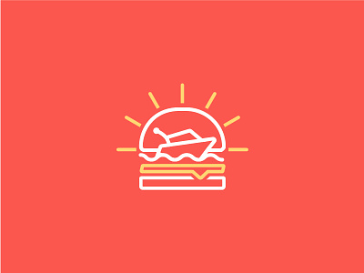 Beach Burger beach burger fast food hamburger logo sunset yacht