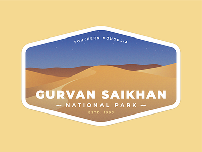 Gurvan Saikhan National Park badge desert gurvan saikhan mongolia national park sand sand dunes southern sticker sticker art