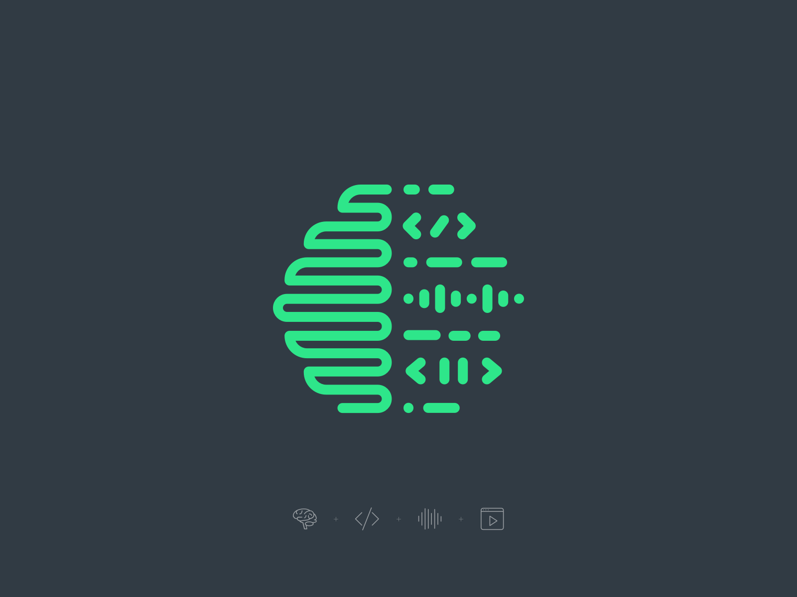 Psychology Hackathon – Logo Mark audio brain code coding hackathon logo mark mind psychology technology video visual
