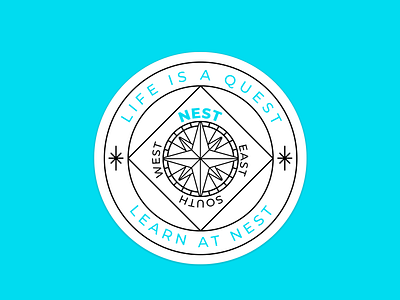 Nest Academy - Life is a Quest 2 academy coding compass design direction education learn nest nest academy quest sticker