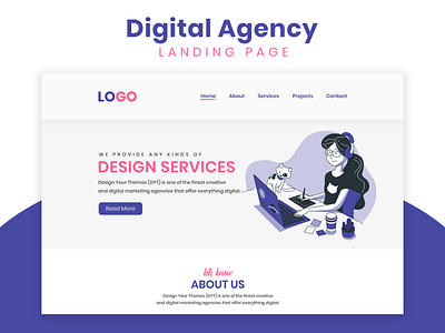 Landing Page UI - Digital Agency graphic design landing page ui ux website