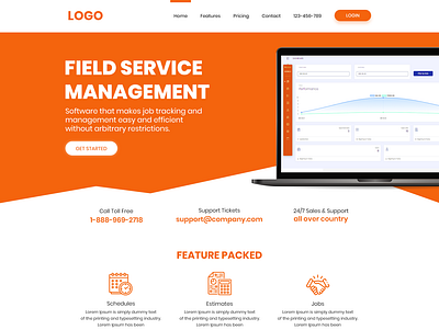 Landing Page UI - Orange design graphic design ui ux