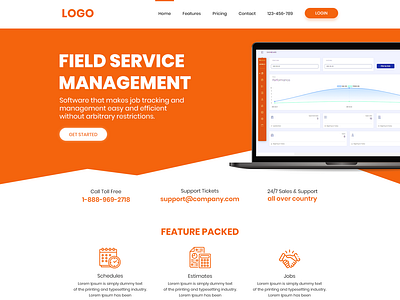 Landing Page UI - Orange