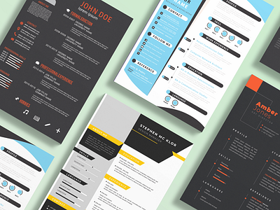 Resume Set cv design graphic design resume