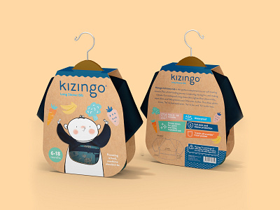 Kizingo Bib baby bib design graphic design illustration label label design long packaging packaging design sleves