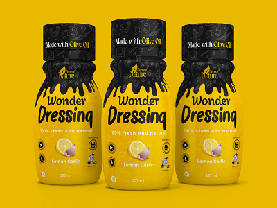 Wonder Dressing 3d branding design dressing graphic design illustration label label design packaging packaging design sauce