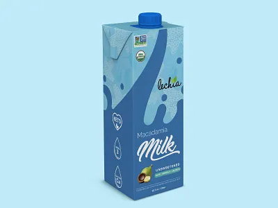 Macadamia Milk branding design graphic design illustration label label design milk packaging packaging design