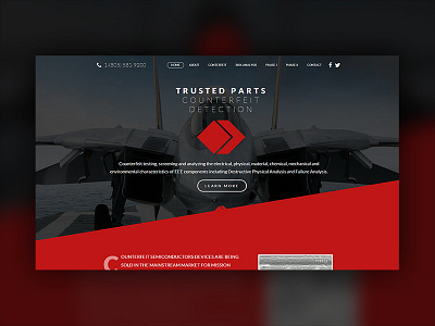 Trusted Parts dark layout simple web design