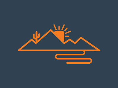 Sonoran Sunset blue cactus design illustrator logo mark mountain orange sun sunset vector