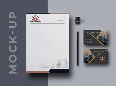 Construction Stationery Package adobe branding business card design graphic design illuminators graphic letterhead logo