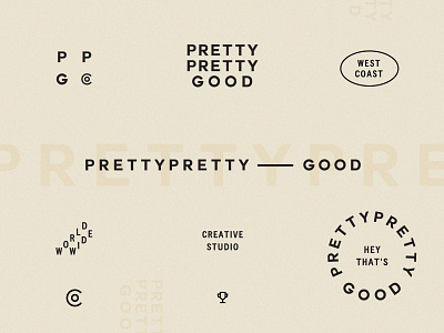 Pretty Pretty Good brand identity branding branding agency branding design design graphic design icon illustrator logo logos logoset minimal pretty pretty good typography vector west coast wordmark worldwide