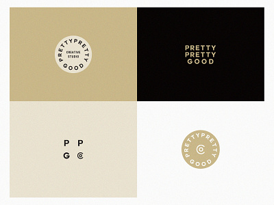 Pretty Pretty Good badge badge logo brand identity branding branding agency branding design design graphic design icon illustrator logo logo set logos minimal stacked type swatches