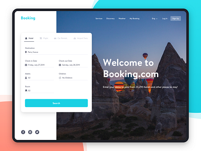 Redesign website booking animation design icon ui ux web design