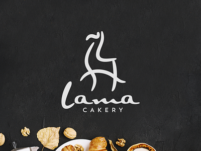 L for Llama bakery logo fun llama modern