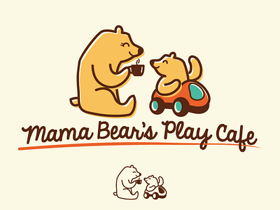 Mama Bear's Play Cafe bear fun illustration logo playful logo